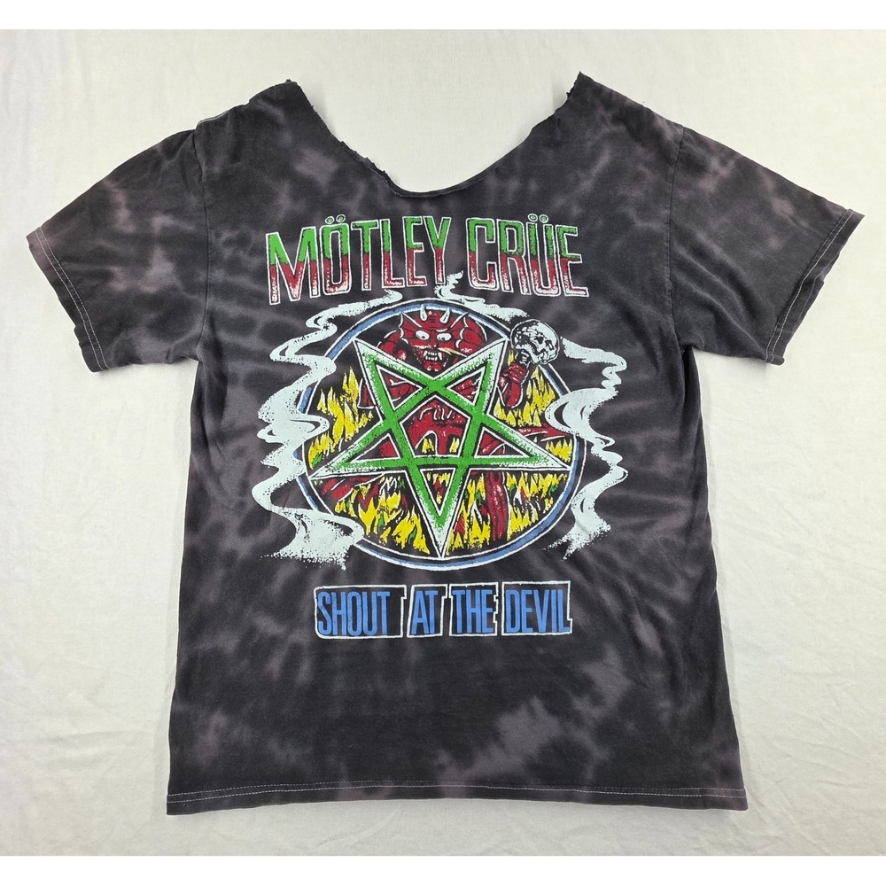 MOTLEY CRUE SHOUT AT THE DEVIL UPCYCLED CUT TSHIRT‎